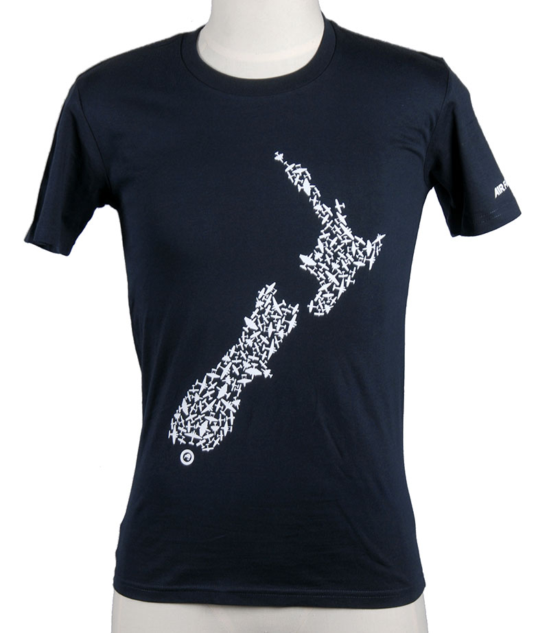 NZ Map TShirt Men Air Force Museum