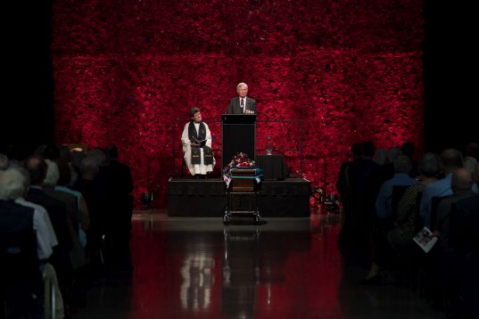 20181023_NZDF_K1028063_020_web Chairman of the Museum Trust Board, Air Vice-Marshal Peter Adamson (Retd.). Image: NZDF Official.