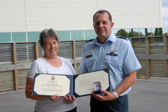 Second commendation_web Receiving her second Chief of Air Force Commendation from then Chief of Air Force, Air Vice-Marshal Mike Yardley.