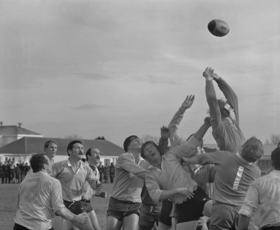 WgG871-27~81 Final of the Isitt Cup rugby competition, between Auckland and Wigram, at RNZAF Base Wigram. Wigram won.