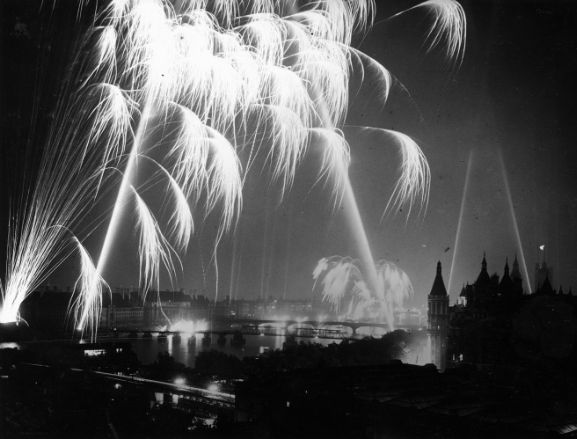 Air Force Contingent Fireworks Fireworks over city
