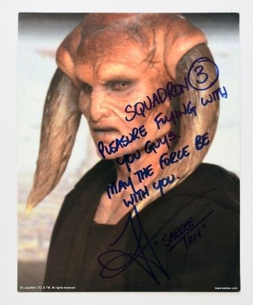 may the fourth be with you web (3) Signed portrait photograph poster of Jesse Jensen as Jedi knight Saesee Tiin
