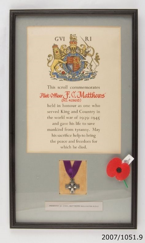 War graves week blog (1) Memorial Cross and scroll (framed)